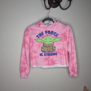 Star Wars Pink Tie-Dye Hoodie with Yoda Graphic